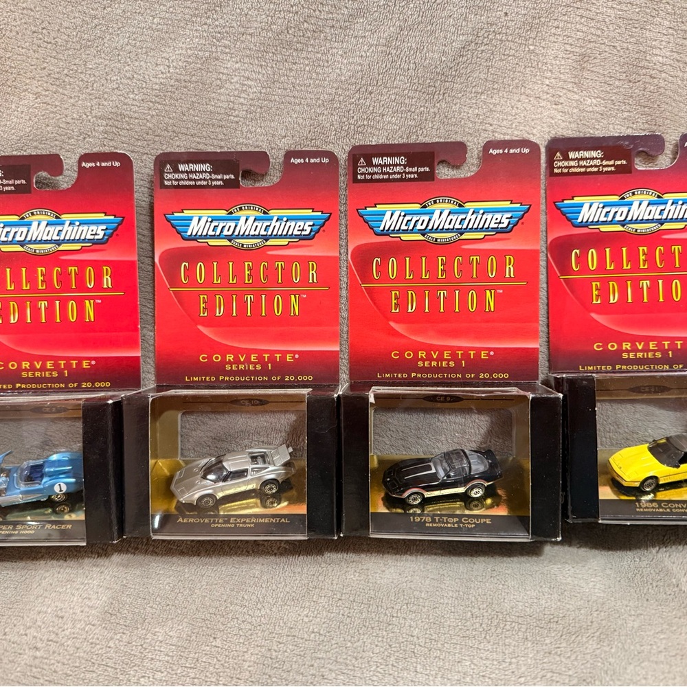 Micro Machines Collector Edition Corvette Series Toy Cars - all 8 cars